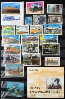 Vasút motívum összeállítás, 374 db bélyeg 8 lapos A/4 berakóban