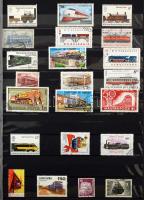 Vasút motívum összeállítás, 374 db bélyeg 8 lapos A/4 berakóban