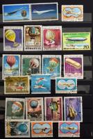 Repülő motívum összeállítás, 793 db bélyeg 16 lapos A/4 LINDNER berakóban