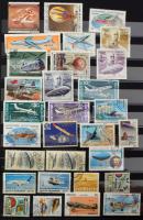 Repülő motívum összeállítás, 793 db bélyeg 16 lapos A/4 LINDNER berakóban