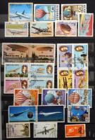 Repülő motívum összeállítás, 793 db bélyeg 16 lapos A/4 LINDNER berakóban