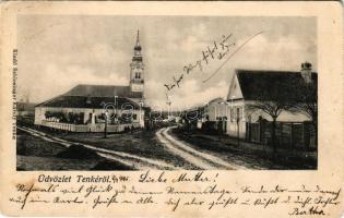 1905 Tenke, Tinca; Református templom. Schlesinger Károly kiadása / Calvinist church (kopott sarkak / worn corners)