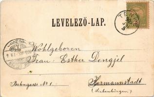 1905 Tenke, Tinca; Református templom. Schlesinger Károly kiadása / Calvinist church (kopott sarkak ...