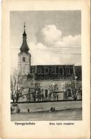 Gyergyóalfalu, Gyó-Alfalu, Gyóalfalu, Untersdorf, Alfalau, Joseni; Római katolikus templom. Csergőfy Antal kiadása / Catholic church (EK)