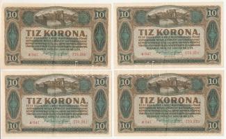 1920. 10K (4x) sorszámkövetők "a047 179381 - a047 179378" T:F Adamo K14