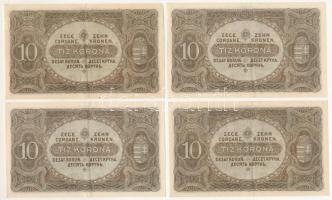 1920. 10K (4x) sorszámkövetők "a047 179381 - a047 179378" T:F
Adamo K14