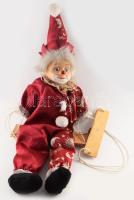 Porcelánfejű bohóc bábu dísz, m: 55 cm