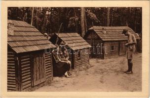 Gödöllő, Cserkész Jamboree, csehszlovák cserkészek háza / Le Jamboree, Les curieuses maisons des Eclaireurs tchécoslovaques. Vélox Éditions (Paris) (EK)