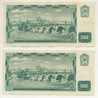 Csehszlovákia 1961. 100K (2x) Sorszámkövetők "G47 688758 - G47 688759" T:F 
Czechoslovaki...