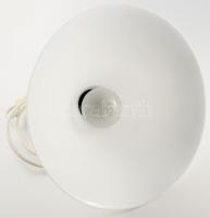 Antik ipari lámpabúra, tejüveg búrával, újravezetékezve, ritka tejüveg búrával, d: 26 cm, m: 20 cm