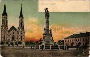 Vinga, Római katolikus templom, Szentháromság szobor / Catholic church, Holy Trinity statue (EB)