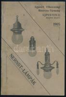 1905 Egyesült Villamossági R.T., Újpest szecessziós Lámpa katalógus, árjegyzék 13p. ; restaurált
