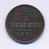 1851B 1/2kr Cu Körmöcbánya T:AU, patina Adamo M2