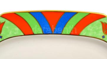 Hollóházi Lynn Chase által tervezett "Tiger Raj" mintás nagyméretű kínálótál. Jelzett, hib...