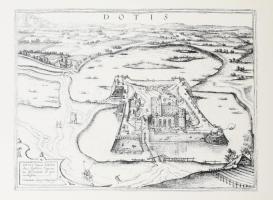 Jelzés nélkül: Dotis (Tata), régi metszet után készült modern szitanyomat, papír, 33x45 cm