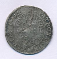 1692K-B 15kr Ag "I. Lipót" Körmöcbánya (5,58g) T:F, ütődések, hajlott lemez Hungary 1692K-B 15 Kreuzers Ag "Leopold I" Kremnica (5,58g) C:F, punched, wavy coin Huszár: 1428., Unger II.: 1064.a