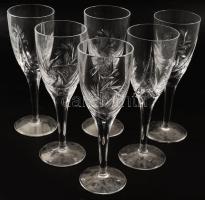 Kristály talpas pohár szett, 6 darab, hibátlan, m: 16 cm