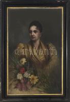 Ábrányi Lajos (1849?1901), 2 db mű: Férj és feleség portréja, 1894 körül. Olaj, vászon, mindkettő jelzett, kissé sérült. Korabeli, üvegezett, kissé sérült fakeretben, 63x39,5 cm