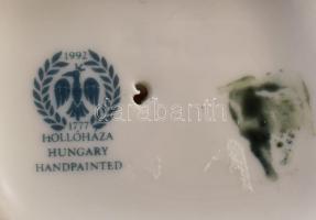 Hollóházi papagájok, kézzel festett porcelán, jelzett, hibátlan, m: 17 cm