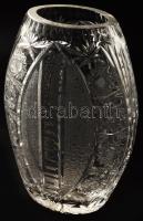 Gazdagon díszített ólomkristály váza, hibátlan, m: 24,5 cm