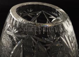 Gazdagon díszített ólomkristály váza, hibátlan, m: 24,5 cm