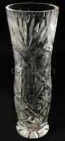 Gazdagon díszített ólomkristály váza, hibátlan, m: 28 cm