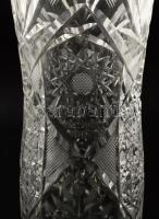 Gazdagon díszített ólomkristály váza, hibátlan, m: 28 cm