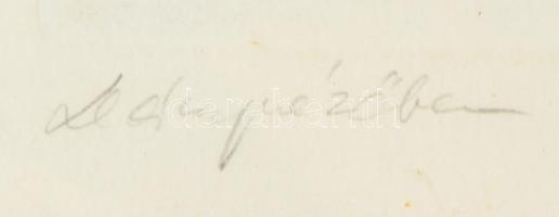 Zé Kovács József (1951-): Leánynézőben. Rézkarc, papír, jelzett, számozott (6/100), üvegezett fakere...