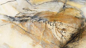 Bardócz Lajos (1936-): Erotika II., 2000. Vegyes technika, papír, jelzett. Paszpartuban. 40x27,5 cm