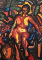 Jozefka Antal (1935-): Női akt. Vegyes technika, papír. Jelzés nélkül. Paszpartuban. 57x41 cm