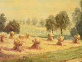 Jelzés nélkül, XX. sz. közepe: Lovasszekér szénával. Olaj, vászon. 60x80 cm. Fakeretben