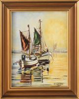 Georg Schoop jelzéssel, XX. sz. közepe: Vitolrások, 1953. Olaj, vászon. 29x22,5 cm. Fakeretben.