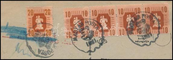 1946 Levelezőlap hadifogoly keresés ügyben 40f bérmentesítéssel, kisegítő számbélyegzővel Sárkereszt...