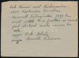 1946 Levelezőlap hadifogoly keresés ügyben 40f bérmentesítéssel, kisegítő számbélyegzővel Sárkereszt...