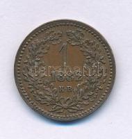 1882KB 1kr Cu "Középcímer" T:XF, patina Adamo M4.1