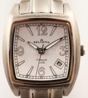 Helvetia Titanium karóra, fém szíjjal, kvarc, napkijelzéssel, 3x2,5 cm