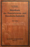 Probst, E.: Handbuch der Zementwaren- und Kunststein-Industrie. Halle,1927, Carl Marhold. Német nyelven. Fekete-fehér szövegközti illusztrációkkal, 2 színes táblával. Kiadói egészvászon-kötés, kissé foltos, kissé kopott borítóval, az egyik tábla javított.