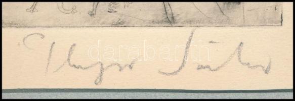 Plugor Sándor (1940-1999): Ex libris dr. Várna Tibor (erotikus grafika). Rézkarc, papír, jelzett, pa...