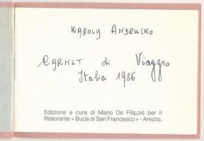 Andruskó Károly (1915-2008) mappa/füzet: Appunti di un viaggio in It6alia, parte prima - Venezia, Fi...