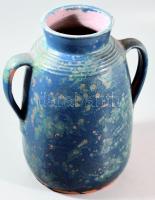 Kétfüles edény. cca 20. sz. eleje, Hódmezővásárhely, kis sérüléssel, m: 26 cm