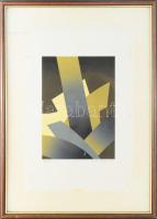 Rákosy Anikó (1948-): Sárga fény, 1989. Szitanyomat, papír, jelzett, művészpéldány EA jelzéssel, üvegezett fakeretben, lap széle kissé foltos, 31x22 cm