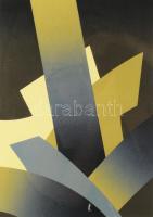 Rákosy Anikó (1948-): Sárga fény, 1989. Szitanyomat, papír, jelzett, művészpéldány EA jelzéssel, üve...