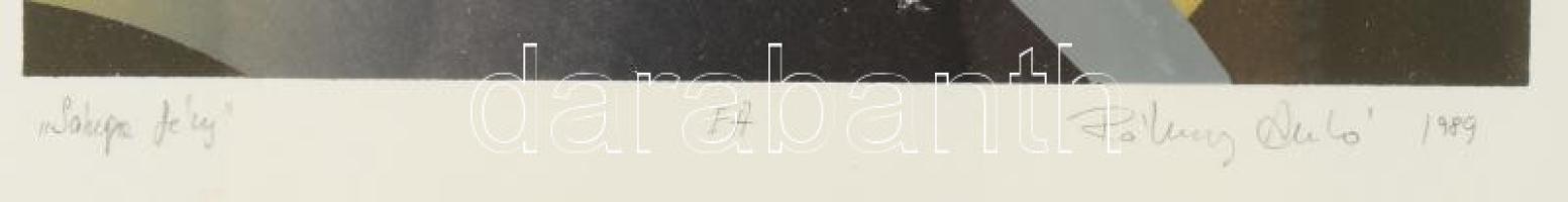 Rákosy Anikó (1948-): Sárga fény, 1989. Szitanyomat, papír, jelzett, művészpéldány EA jelzéssel, üve...