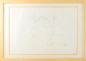 Tot, Amerigo (1909-1984): Női aktok, 1982. Szitanyomat, papír, jelzett, üvegezett fakeretben 36x51 cm
