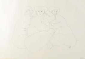 Tot, Amerigo (1909-1984): Női aktok, 1982. Szitanyomat, papír, jelzett, üvegezett fakeretben 36x51 c...