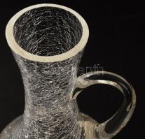 Krakléüveg füles váza, hibátlan, m: 20 cm