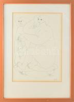 Tot, Amerigo (1909-1984): Női aktok, 1982. Szitanyomat, papír, jelzett, üvegezett fakeretben 42x30 cm