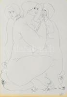 Tot, Amerigo (1909-1984): Női aktok, 1982. Szitanyomat, papír, jelzett, üvegezett fakeretben 42x30 c...