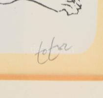 Tot, Amerigo (1909-1984): Női aktok, 1982. Szitanyomat, papír, jelzett, üvegezett fakeretben 42x30 c...