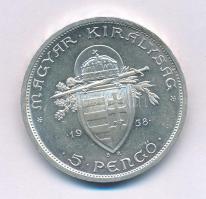 1938. 5P Ag "Szent István" T:XF oxidáció nyom Adamo P8.1